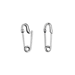 Wholesale Sterling Silver Safety Pin Ear Hoops - JD2795