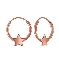 Wholesale Sterling Silver Star Ear Hoops - JD2232