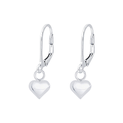 Wholesale Sterling Silver Heart Lever Back Earrings - JD6885