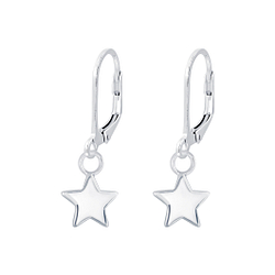 Wholesale Sterling Silver Star Lever Back Earrings - JD6886