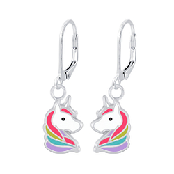 Wholesale Sterling Silver Unicorn Lever Back Earrings - JD7134