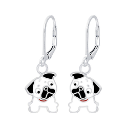 Wholesale Sterling Silver Bulldog Lever Back Earrings - JD6937