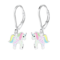 Wholesale Sterling Silver Unicorn Lever Back Earrings - JD6939