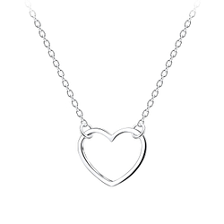 Wholesale Sterling Silver Heart Necklace - JD8966