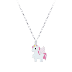 Wholesale Sterling Silver Unicorn Necklace - JD7553