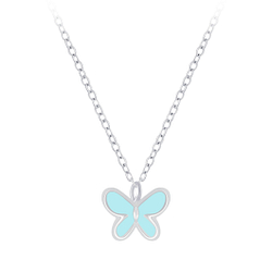 Wholesale Sterling Silver Butterfly Necklace - JD7356