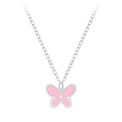 Wholesale Sterling Silver Butterfly Necklace - JD7278