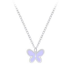 Wholesale Sterling Silver Butterfly Necklace - JD7357