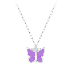 Wholesale Sterling Silver Butterfly Necklace - JD7310