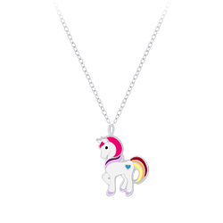 Wholesale Sterling Silver Unicorn Necklace - JD7559