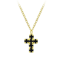 Wholesale Sterling Silver Cross Crystal Necklace - JD5255