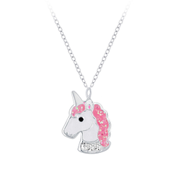 Wholesale Sterling Silver Unicorn Necklace - JD7394