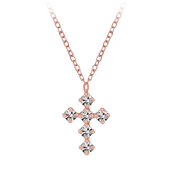 Wholesale Sterling Silver Cross Crystal Necklace - JD5164