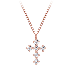 Wholesale Sterling Silver Cross Crystal Necklace - JD5164
