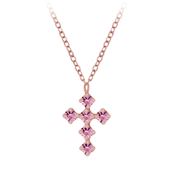 Wholesale Sterling Silver Cross Crystal Necklace - JD5164