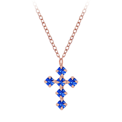 Wholesale Sterling Silver Cross Crystal Necklace - JD5164