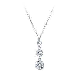 Wholesale Sterling Silver Round Cubic Zirconia Necklace - JD3430