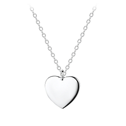 Wholesale Sterling Silver Heart Necklace - JD8155