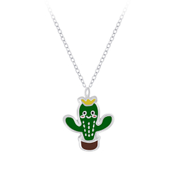 Wholesale Sterling Silver Cactus Necklace - JD7205