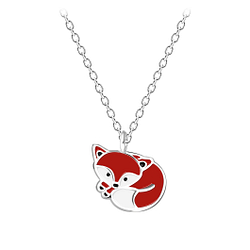 Wholesale Sterling Silver Fox Necklace - JD7280