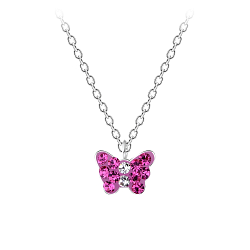Wholesale Sterling Silver Butterfly Necklace - JD7395