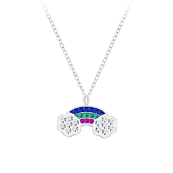 Wholesale Sterling Silver Rainbow Necklace - JD7762