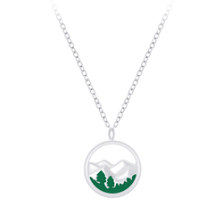 Wholesale Sterling Silver Mountain Necklace - JD7407