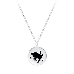 Wholesale Sterling Silver Taurus Zodiac Sign Necklace - JD7808