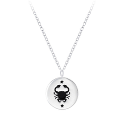 Wholesale Sterling Silver Cancer Zodiac Sign Necklace - JD7807