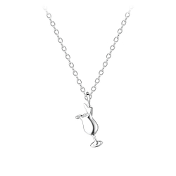 Wholesale Sterling Silver Cocktail Glass Necklace - JD8589