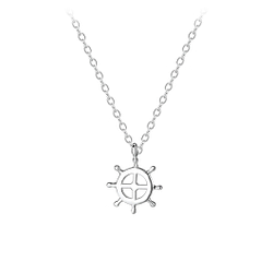 Wholesale Sterling Silver Ship Wheel Necklace - JD8591