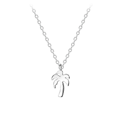 Wholesale Sterling Silver Palm Tree Necklace - JD8593