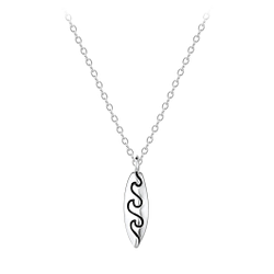 Wholesale Sterling Silver Surfboard Necklace - JD8597