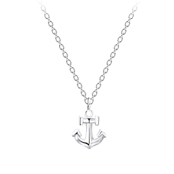 Wholesale Sterling Silver Anchor Necklace - JD9490
