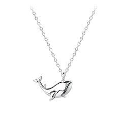 Wholesale Sterling Silver Whale Necklace - JD8586