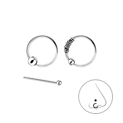 Wholesale Sterling Silver Mixed Nose Jewellery Set – Pack of 3 - JD7831