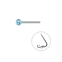 Wholesale 2.5mm Round Crystal Sterling Silver Nose Stud - JD3314