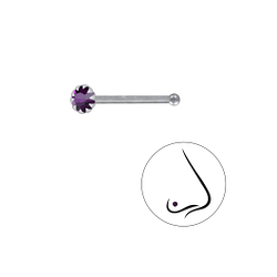 Wholesale 2.5mm Round Crystal Sterling Silver Nose Stud With Ball - JD3315