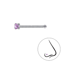 Wholesale 1.8mm Round Crystal Silver Nose Stud With Ball