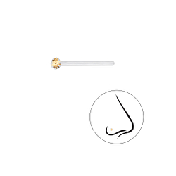 Wholesale 1.5mm Round Crystal Sterling Silver Nose Stud - JD3308