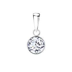 Wholesale 7mm Round Cubic Zirconia Sterling Silver Pendant - JD1959