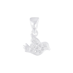 Wholesale Sterling Silver Bird Cubic Zirconia Pendant - JD4541