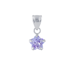 Wholesale 6mm Flower Cubic Zirconia Sterling Silver Pendant - JD2201