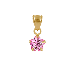 Wholesale 6mm Flower Cubic Zirconia Sterling Silver Pendant - JD2202