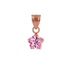 Wholesale 6mm Flower Cubic Zirconia Sterling Silver Pendant - JD2203