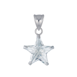 Wholesale 10mm Star Cubic Zirconia Sterling Silver Pendant - JD2989