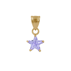 Wholesale 6mm Star Cubic Zirconia Sterling Silver Pendant - JD2205