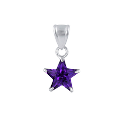 Wholesale 8mm Sterling Silver Star Cubic Zirconia Pendant - JD2181