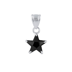 Wholesale 8mm Sterling Silver Star Cubic Zirconia Pendant - JD2181