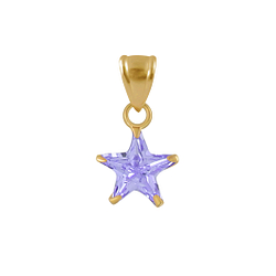 Wholesale 8mm Sterling Silver Star Cubic Zirconia Pendant - JD2180